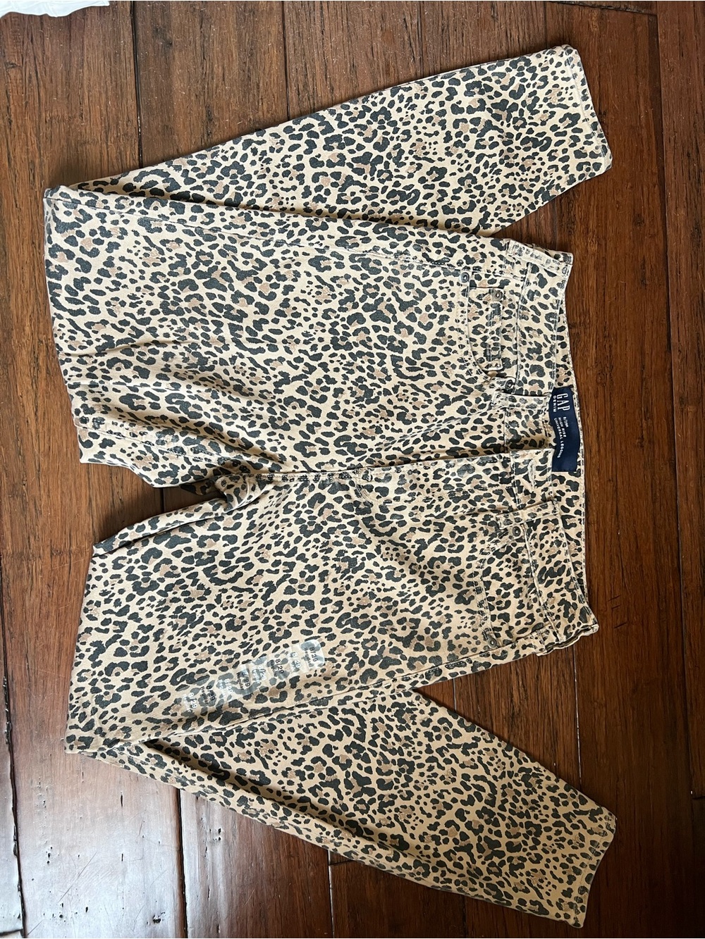 GAP Leopard Print Skinny Jeans - Beige/Black